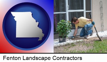 a landscape contractor working on a landscaping project in Fenton, MO