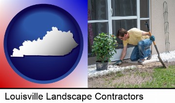 a landscape contractor working on a landscaping project in Louisville, KY