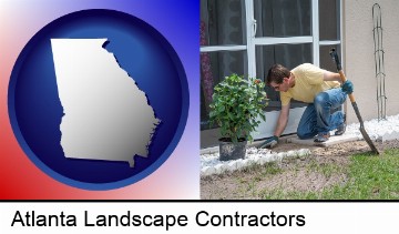 a landscape contractor working on a landscaping project in Atlanta, GA