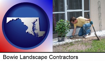 a landscape contractor working on a landscaping project in Bowie, MD
